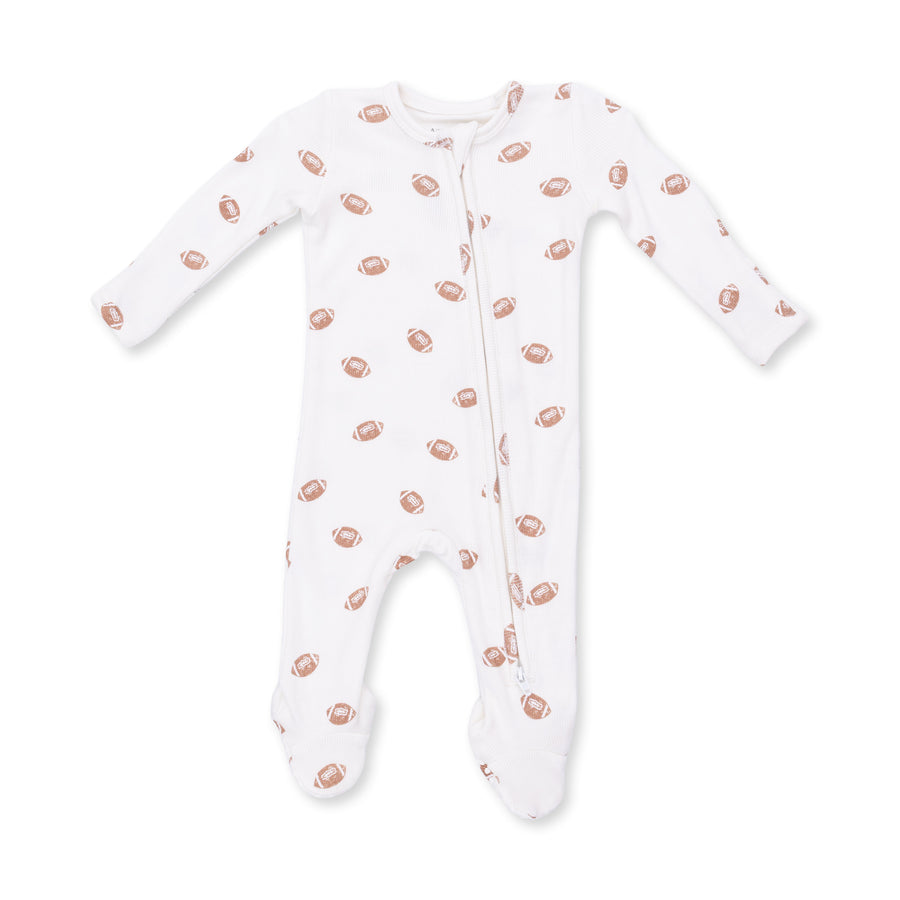 Bamboo Zipper Footie - Mini Footballs