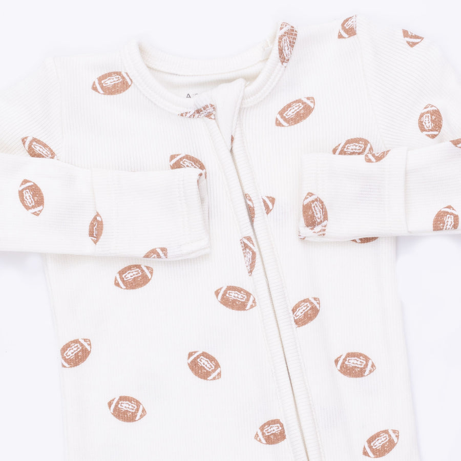 Bamboo Zipper Footie - Mini Footballs