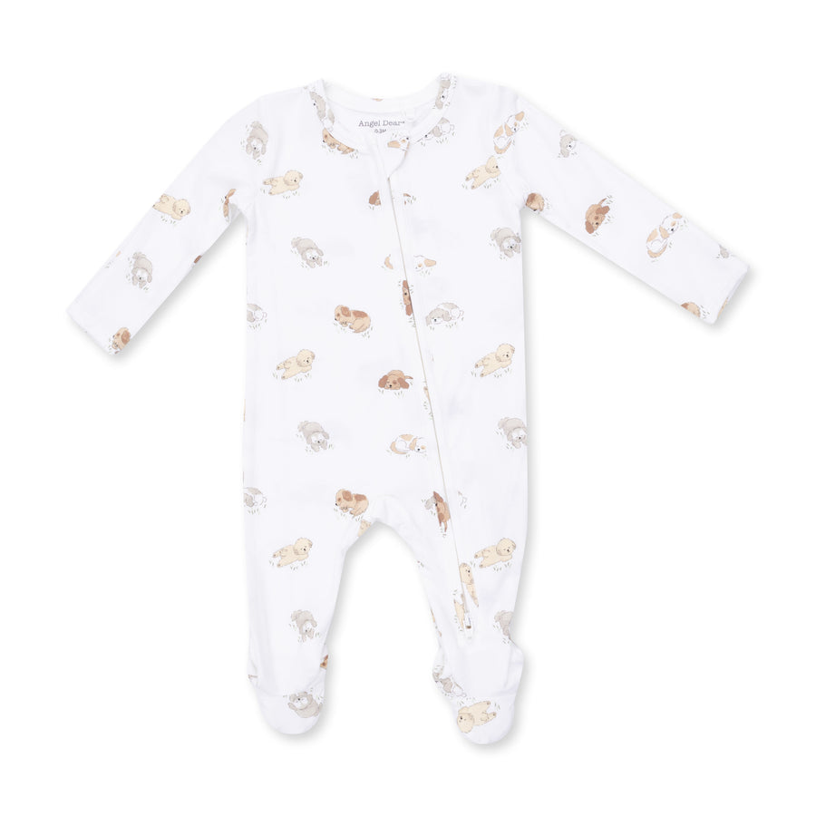Bamboo Zipper Footie - Puppy Snuggle Club