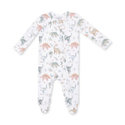 Bamboo Zipper Footie - Sweet Baby Dinos