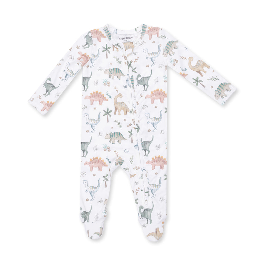 Bamboo Zipper Footie - Sweet Baby Dinos