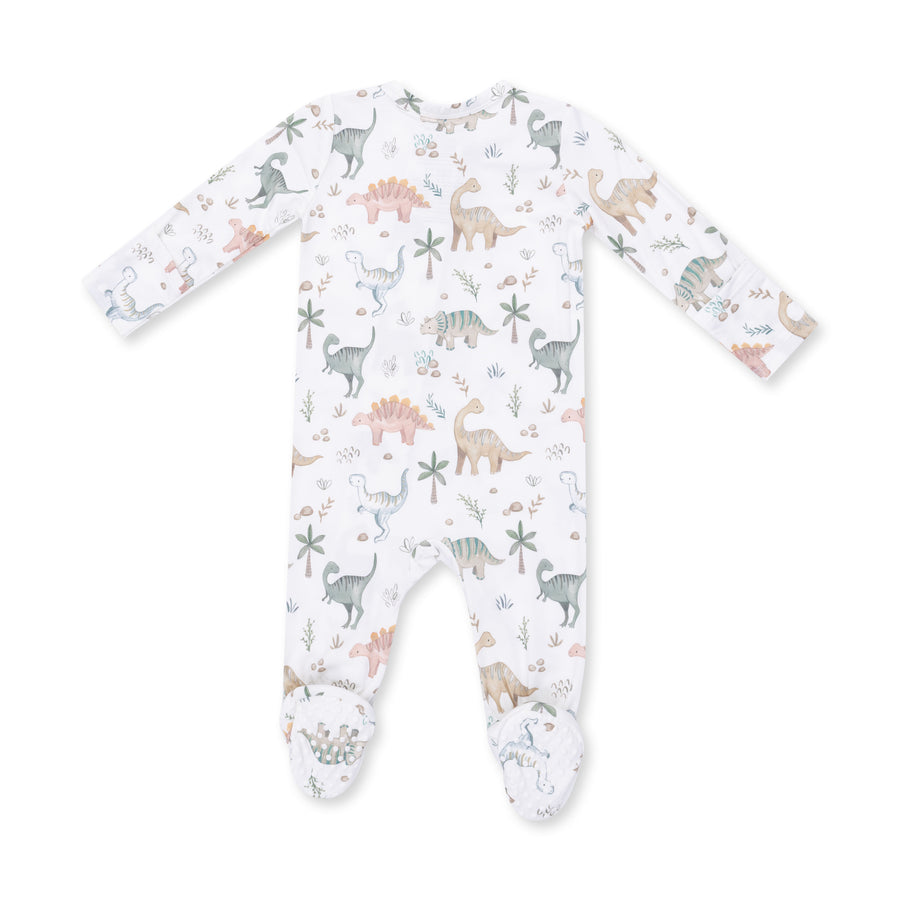 Bamboo Zipper Footie - Sweet Baby Dinos