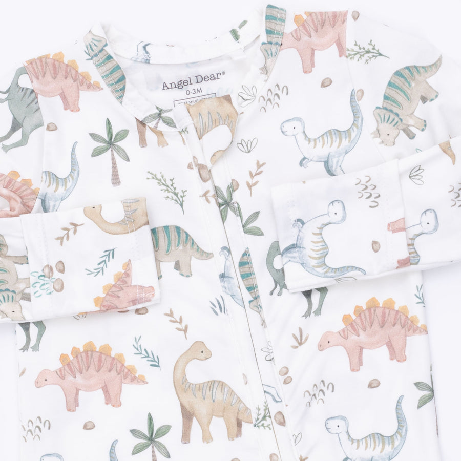 Bamboo Zipper Footie - Sweet Baby Dinos