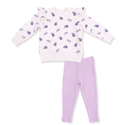 Ruffle Sweatshirt and Bamboo Leggings - Violetta Floral