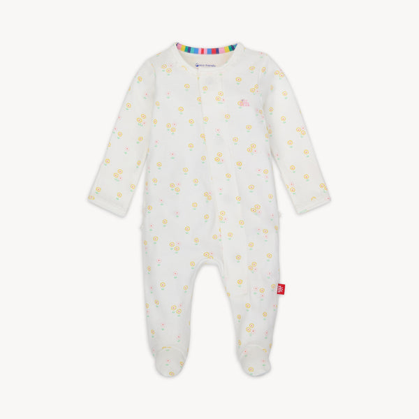 Organic Cotton Magnetic Footie with Ruffle - Evangeline