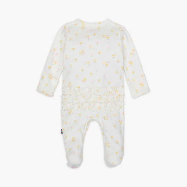 Organic Cotton Magnetic Footie with Ruffle - Evangeline