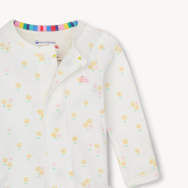 Organic Cotton Magnetic Footie with Ruffle - Evangeline
