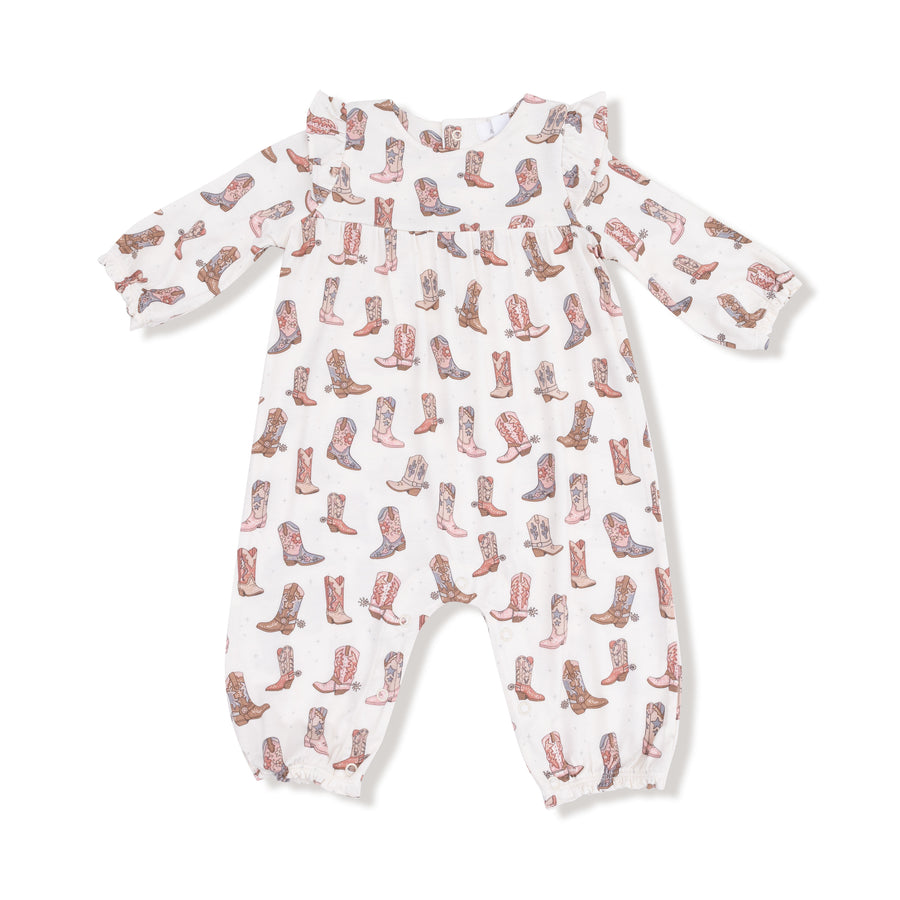 Ruffle Sleeve Romper - Future Cowgirl