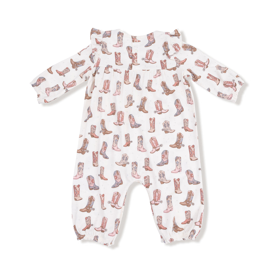 Ruffle Sleeve Romper - Future Cowgirl