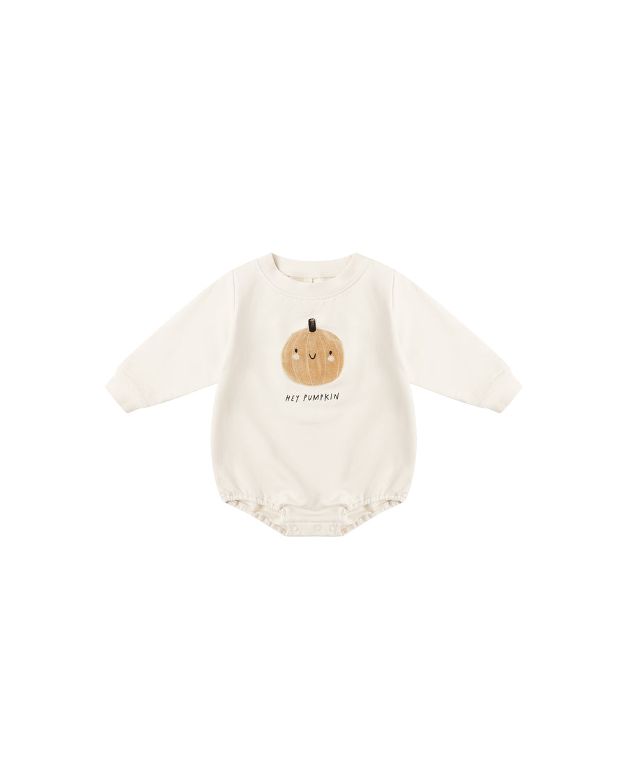 Crewneck Bubble Romper - Pumpkin