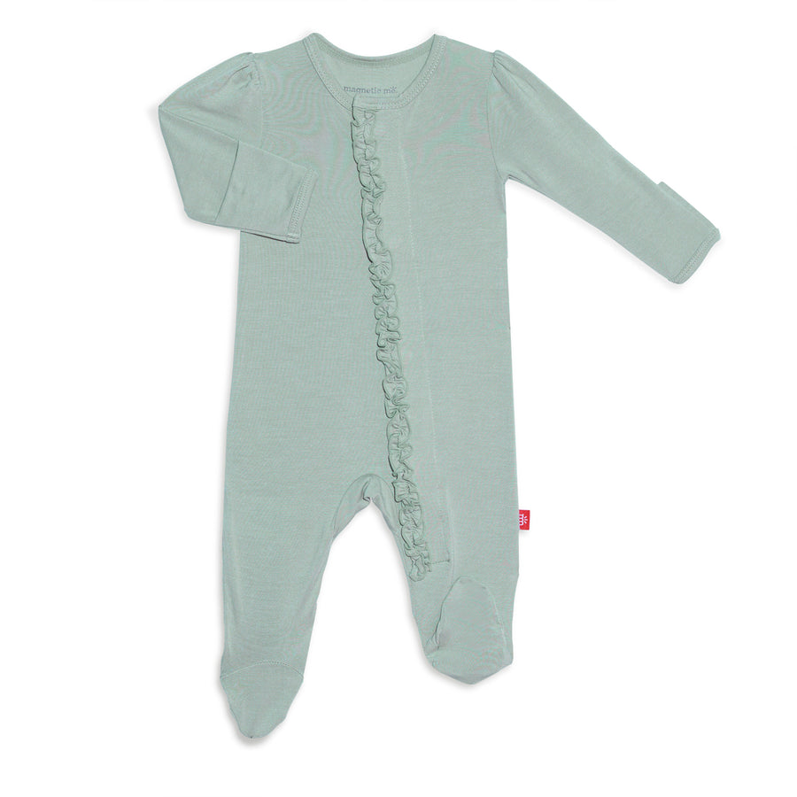 Modal Magnetic Footie with Ruffle - Sea Foam