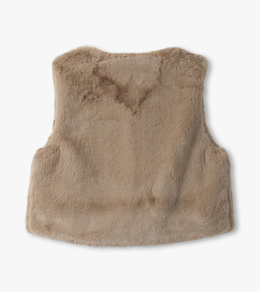 Cropped Faux Fur Vest