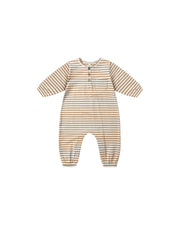 Long Sleeve Pocket Jumpsuit - Gold Stripe