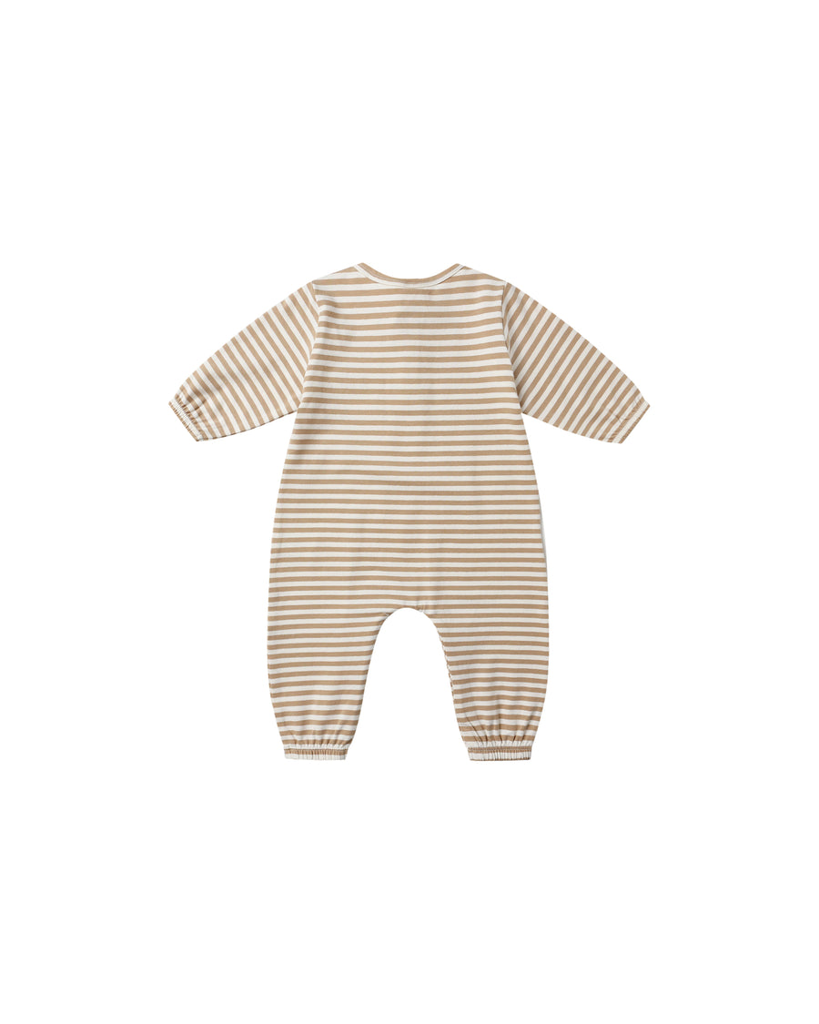 Long Sleeve Pocket Jumpsuit - Gold Stripe