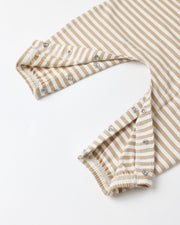 Long Sleeve Pocket Jumpsuit - Gold Stripe