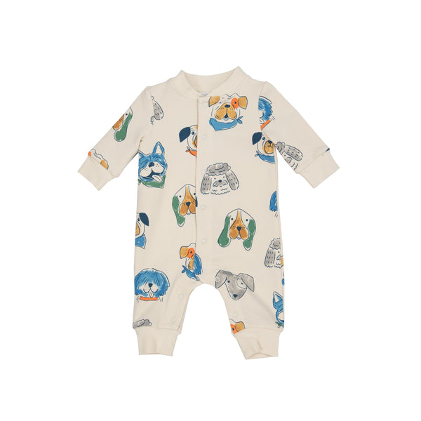 Baseball Collar Romper - Furry Friends