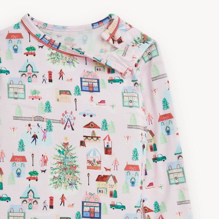 Modal Magnetic Long Sleeve Toddler Pajamas - Winter Village