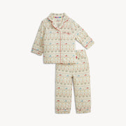 Modal Magnetic Long Sleeve Toddler Pajamas with Piping - Traditional Christmas