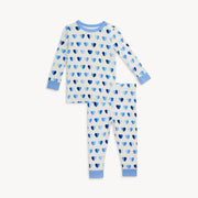 Modal Magnetic Long Sleeve Toddler Pajamas - XOXO - Blue