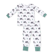 Long Sleeve Bamboo Loungewear Set - Black Bears
