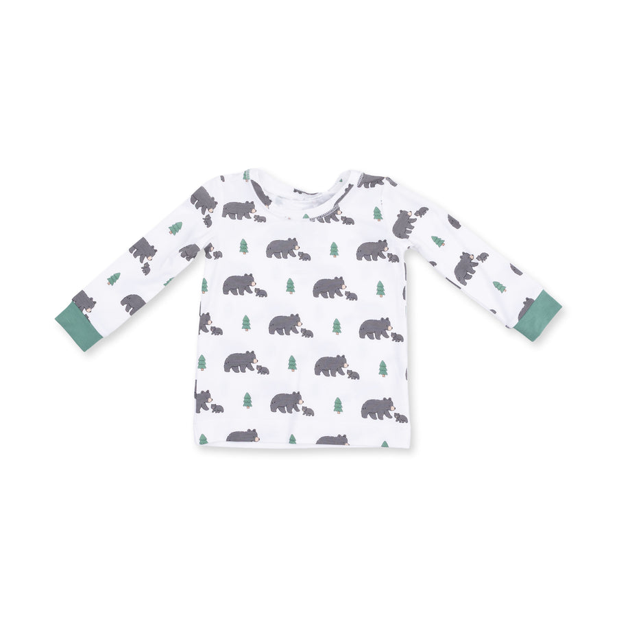 Long Sleeve Bamboo Loungewear Set - Black Bears