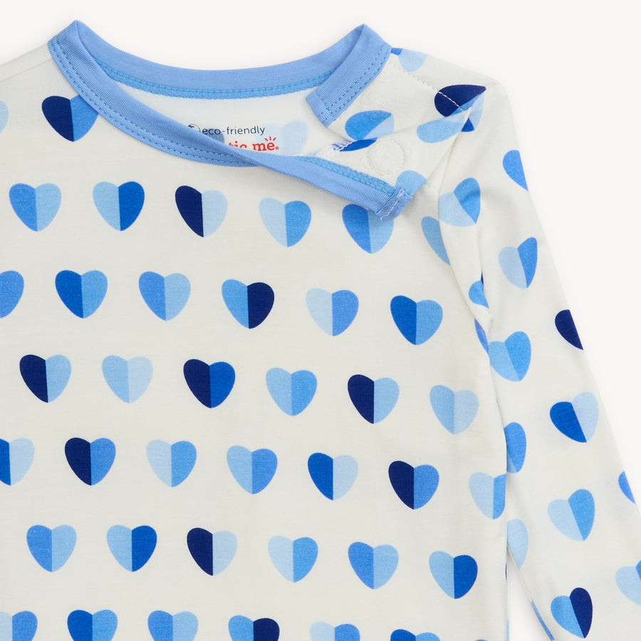 Modal Magnetic Long Sleeve Toddler Pajamas - XOXO - Blue