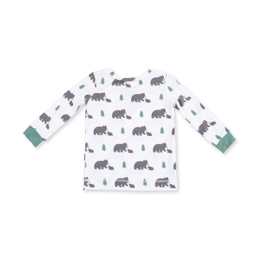 Long Sleeve Bamboo Loungewear Set - Black Bears