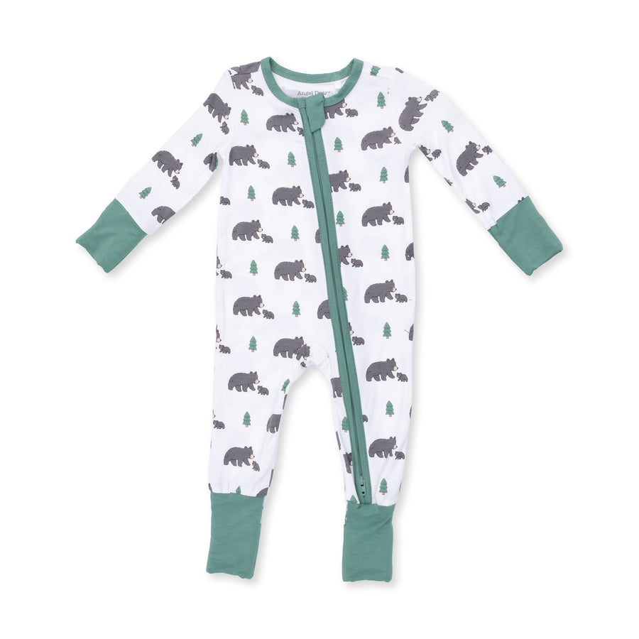 Bamboo Zipper Romper - Black Bears