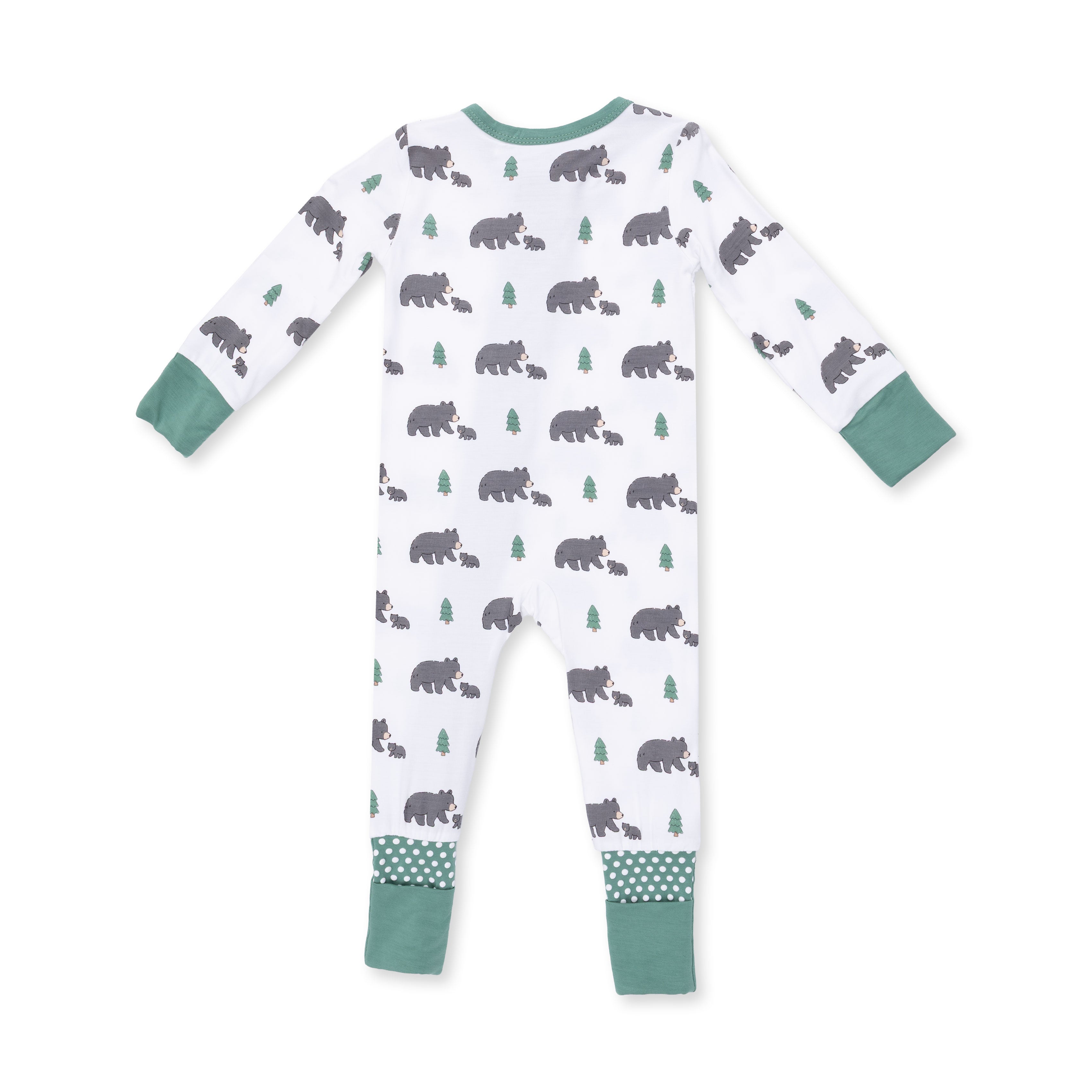 Bamboo Zipper Romper - Black Bears