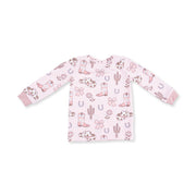 Long Sleeve Bamboo Loungewear Set - Cowgirl Boots and Bows