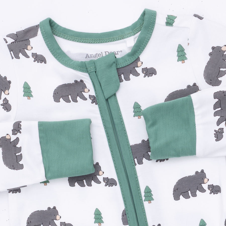 Bamboo Zipper Romper - Black Bears