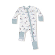 Bamboo Zipper Romper - Migrating Mallards