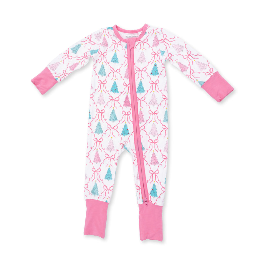 Bamboo Zipper Romper - Bow Trellis Tree