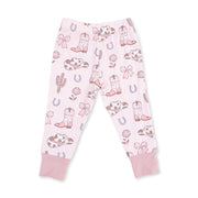 Long Sleeve Bamboo Loungewear Set - Cowgirl Boots and Bows