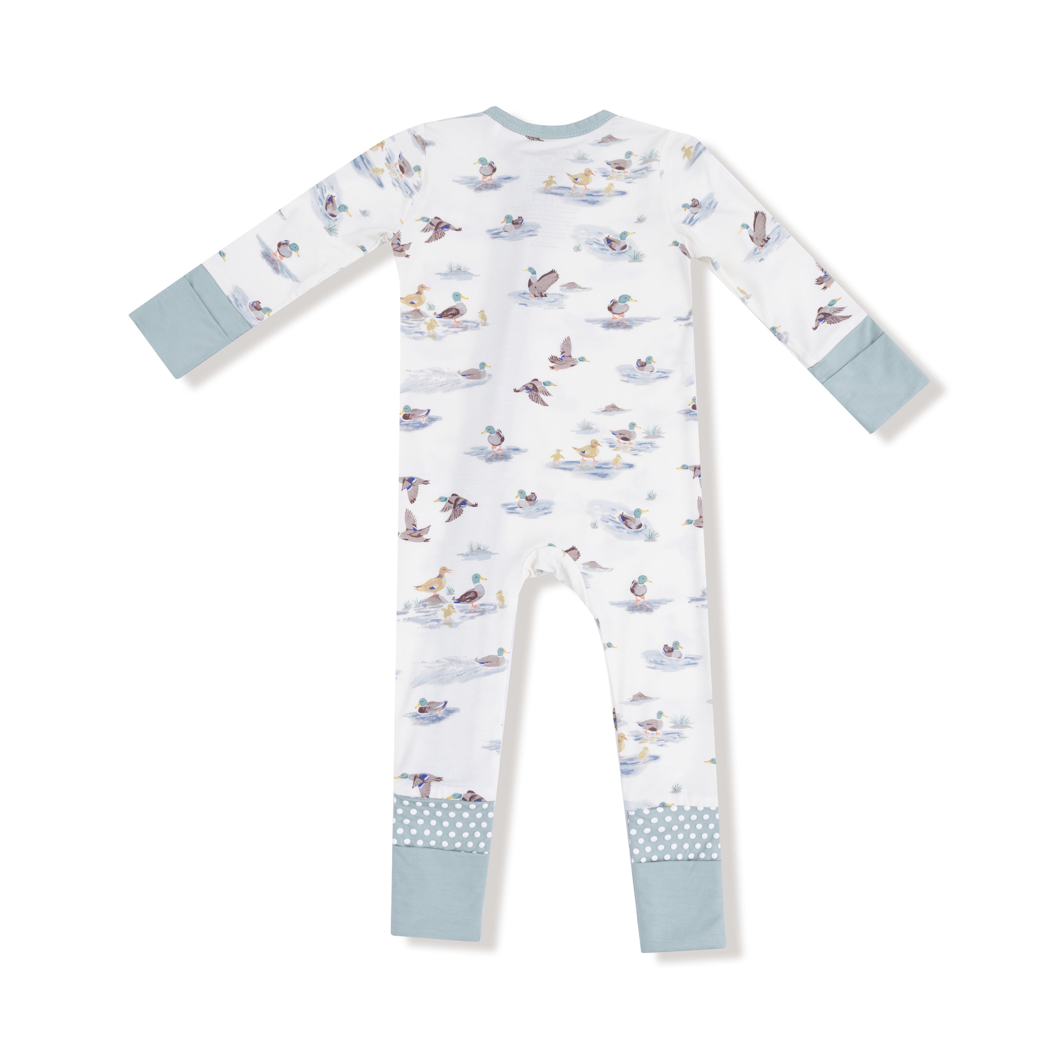 Bamboo Zipper Romper - Migrating Mallards