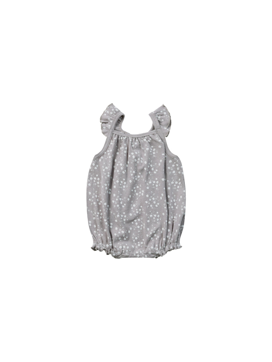 Ribbed Ruffle Romper - Fleur