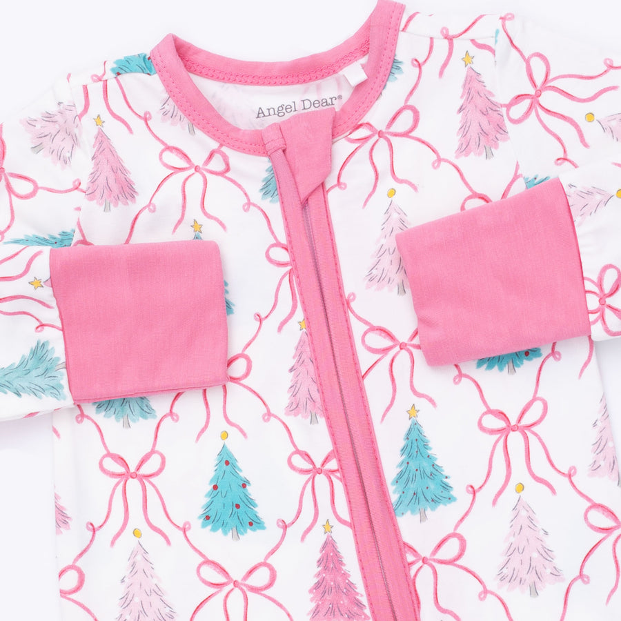 Bamboo Zipper Romper - Bow Trellis Tree