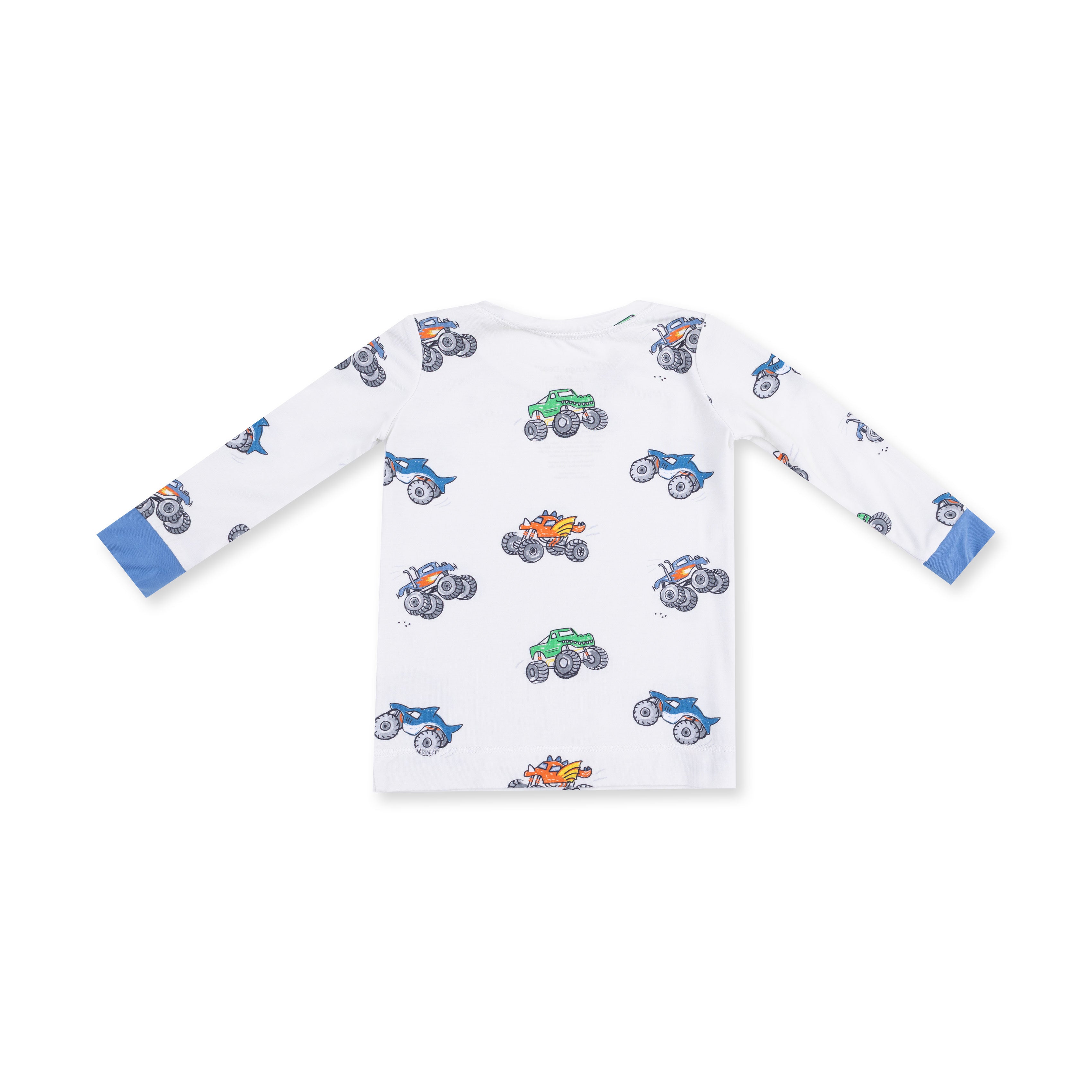 Long Sleeve Bamboo Loungewear Set - Monster Trucks