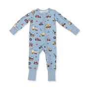 Bamboo Zipper Romper - Crayon Construction