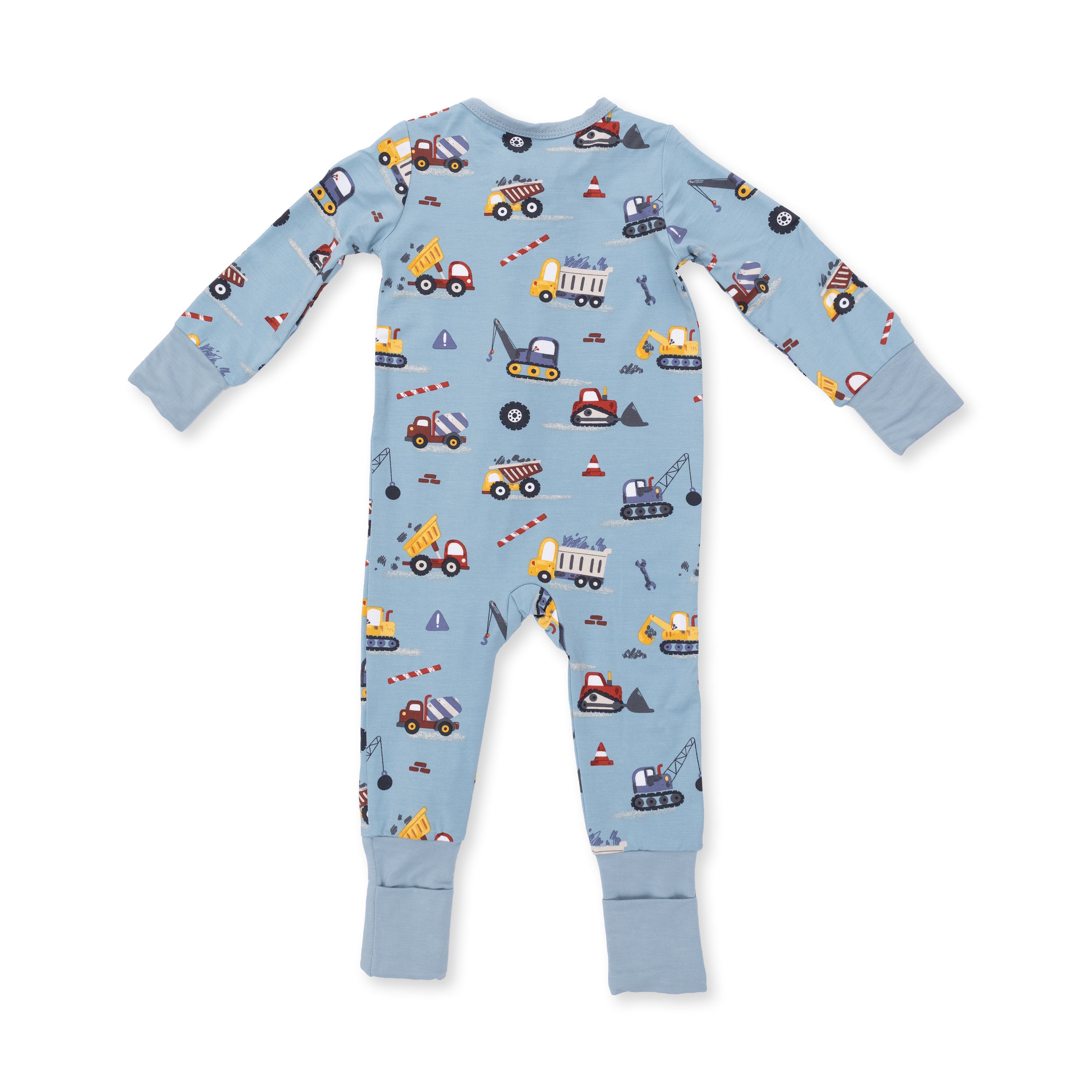 Bamboo Zipper Romper - Crayon Construction