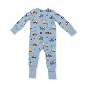 Bamboo Zipper Romper - Crayon Construction
