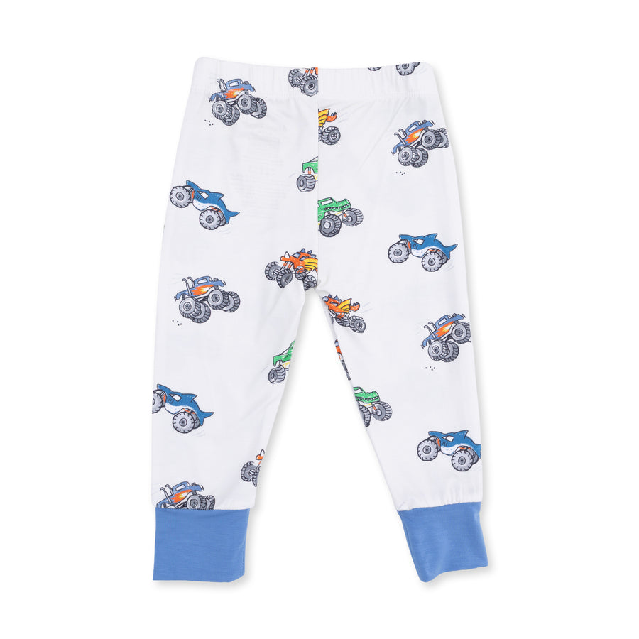 Long Sleeve Bamboo Loungewear Set - Monster Trucks