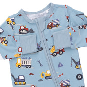 Bamboo Zipper Romper - Crayon Construction
