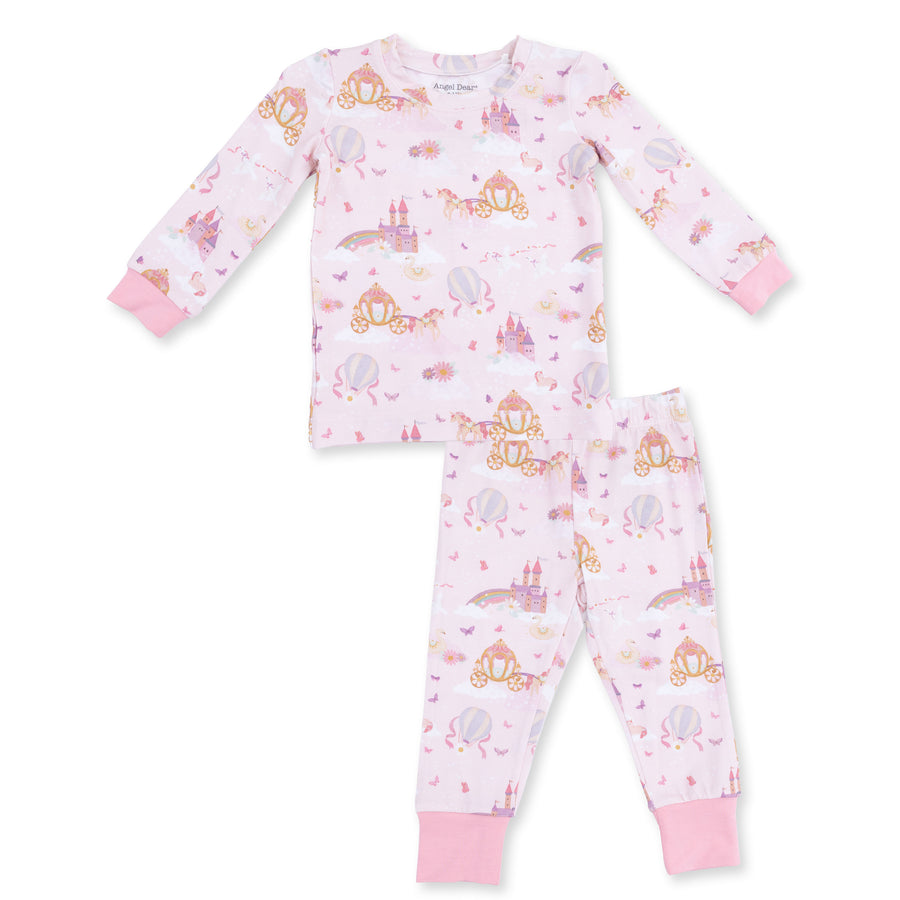 Long Sleeve Bamboo Loungewear Set - Princess Unicorns and Castle