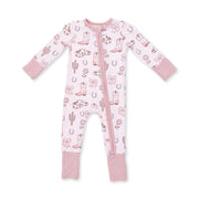 Bamboo Zipper Romper - Cowgirl Boots and Bows