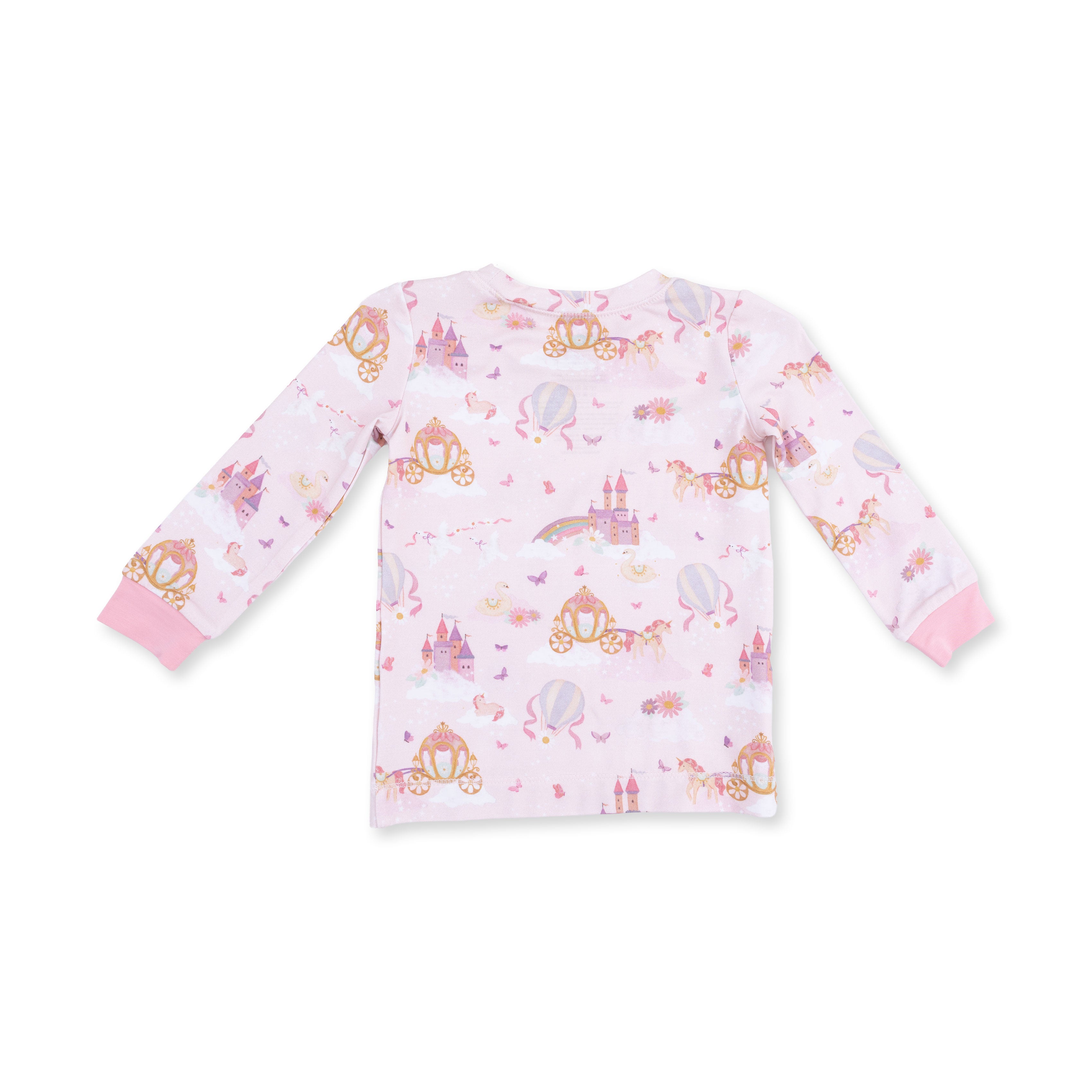 Long Sleeve Bamboo Loungewear Set - Princess Unicorns and Castle