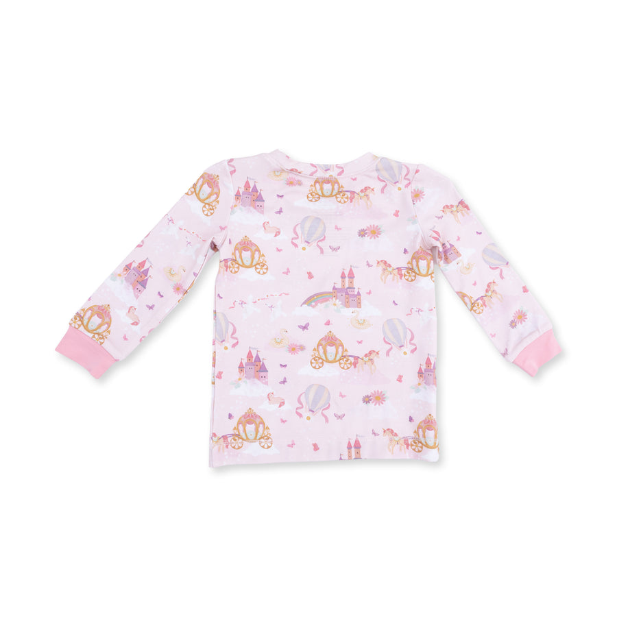 Long Sleeve Bamboo Loungewear Set - Princess Unicorns and Castle