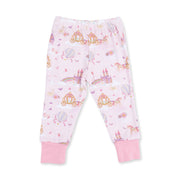 Long Sleeve Bamboo Loungewear Set - Princess Unicorns and Castle