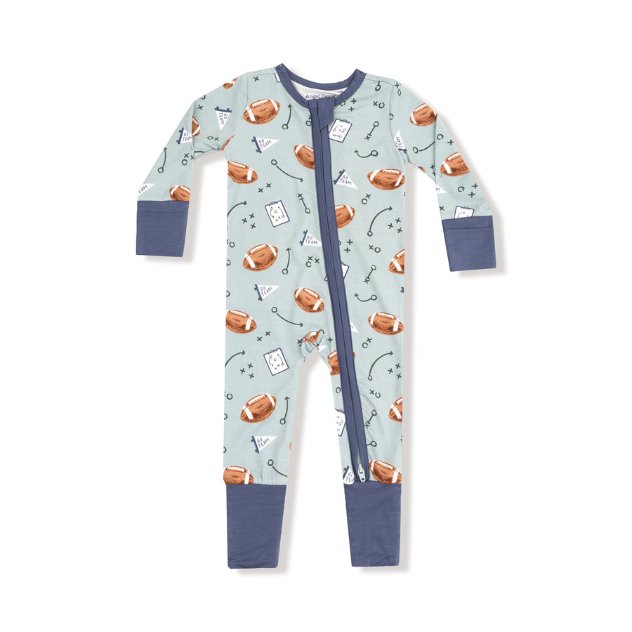 Bamboo Zipper Romper - Touchdown Time - Grey Mist