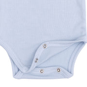 Ribbed Long Sleeve Bodysuit -  Sheer Blue